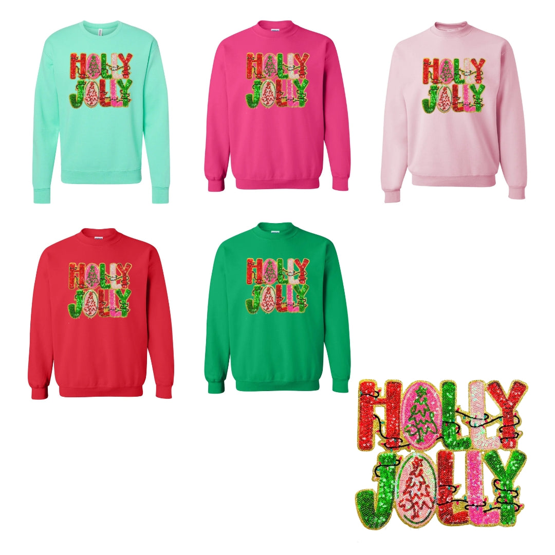 Pre-Order Sequin Sweatshirt - Holly Jolly
