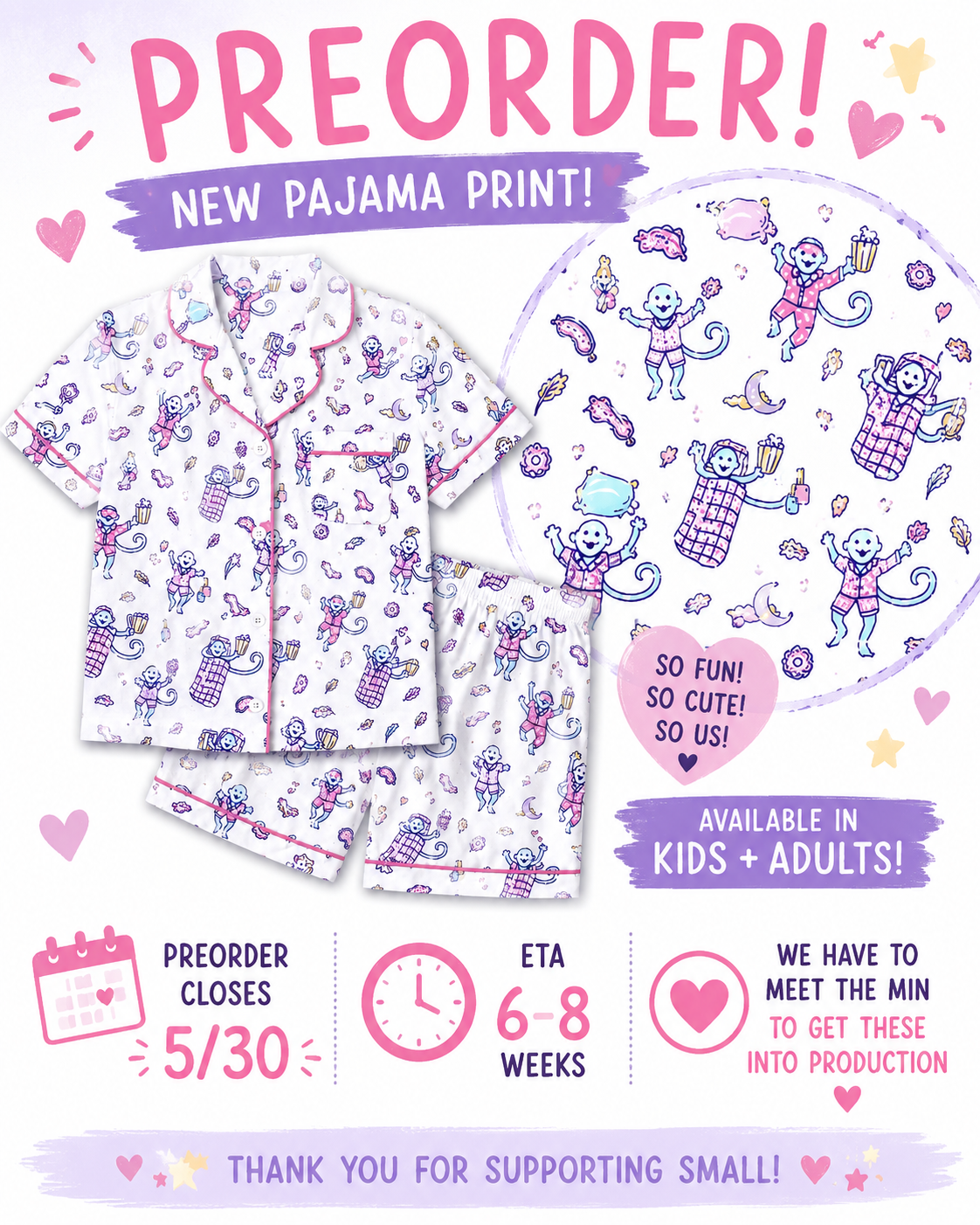 Pre-order Let's Slumber Pajama Short Set