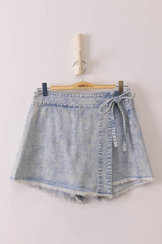 Light Wash Denim Skort