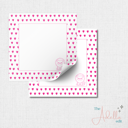 "Greek Edition" Hearts Notepad - Lion