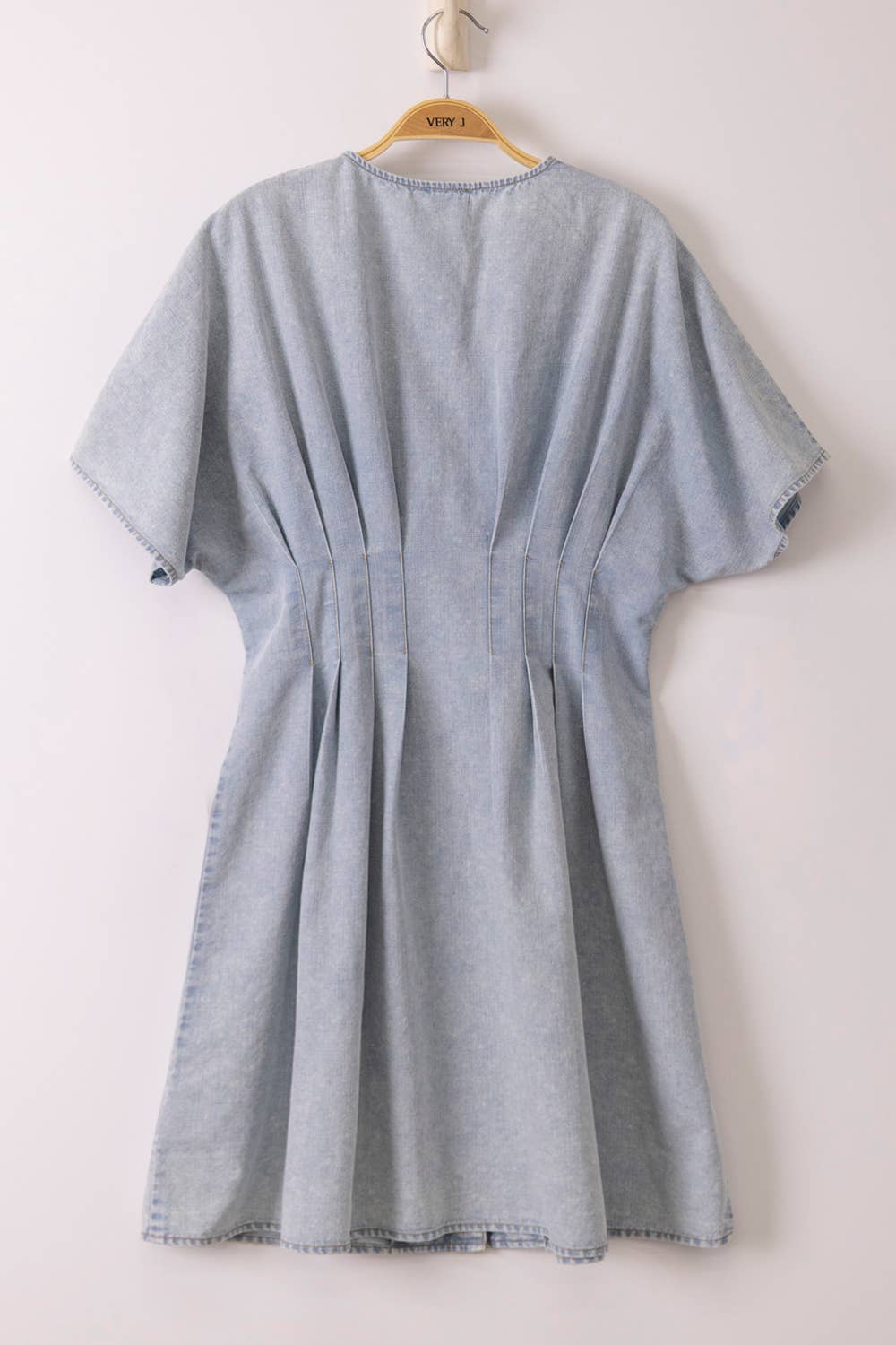 Mineral Washed Chambray Mini Dress