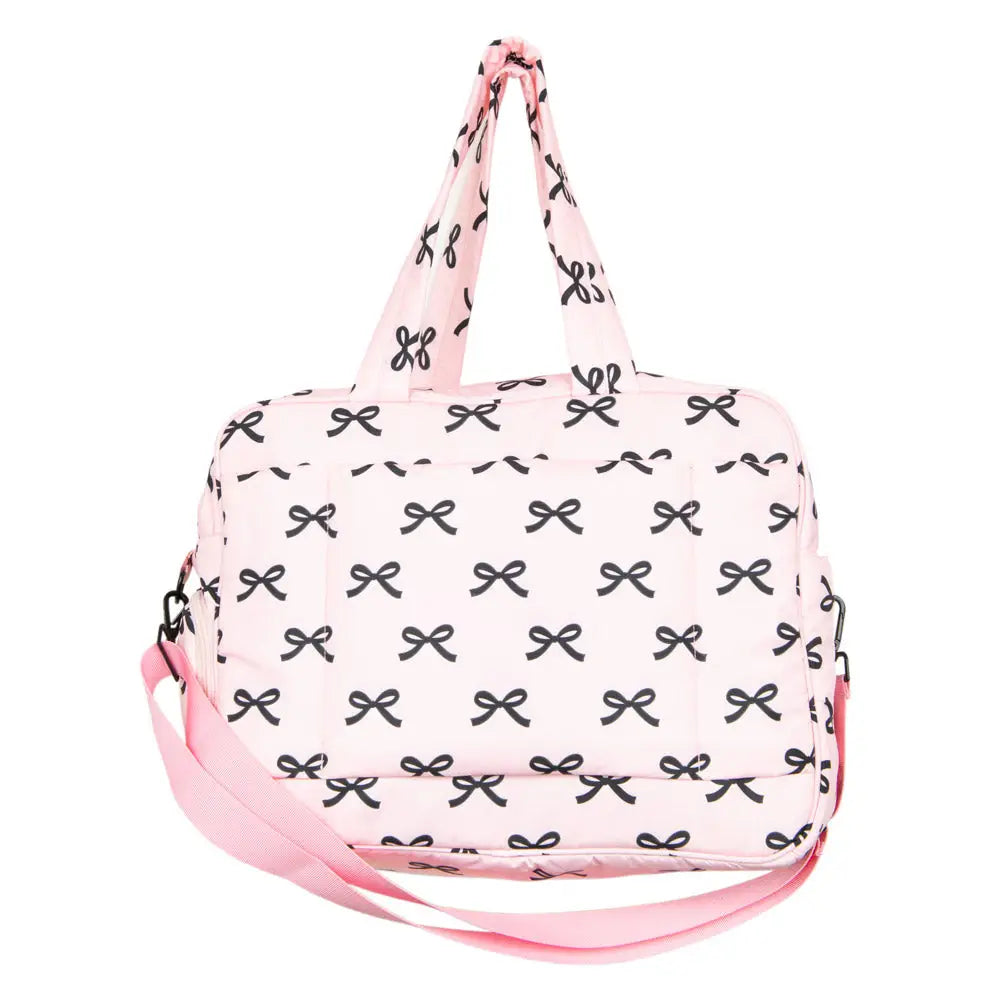 Pre-order Duffle Weekender - Black and Pink Mini Bows