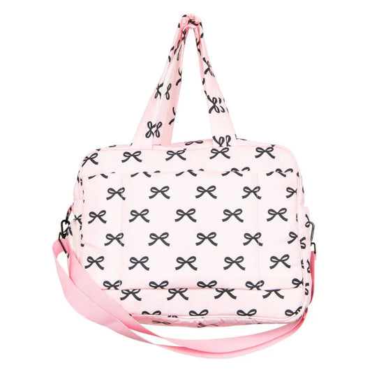 Pre-order Duffle Weekender - Black and Pink Mini Bows