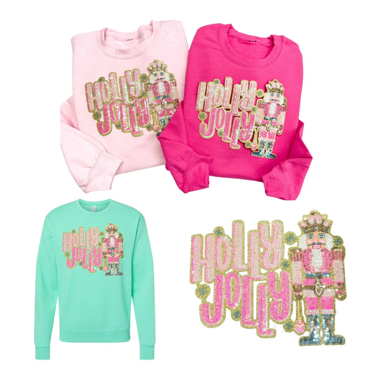 Pre-Order Sequin Sweatshirt - Holly Jolly Nutcracker
