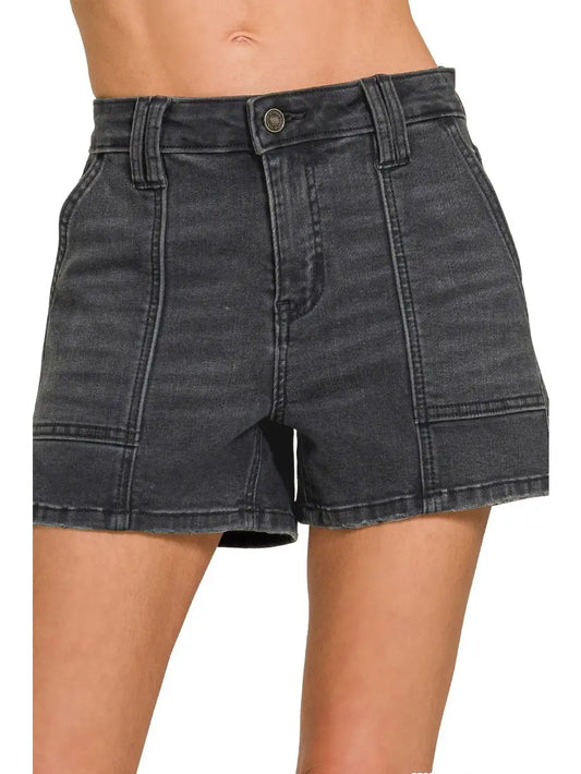 Black Denim Shorts