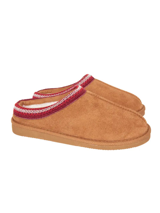 Pre-order Chestnut Embroidered Slippers