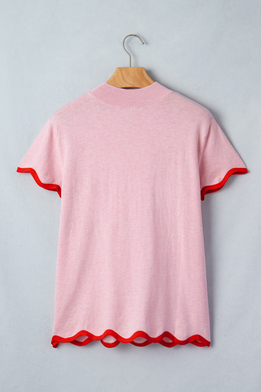 Pre-order Sweet Scallop Pink Sweater Top