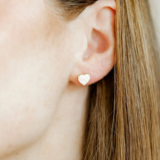 Pre-order Screwback Studs- Volleyball Heart