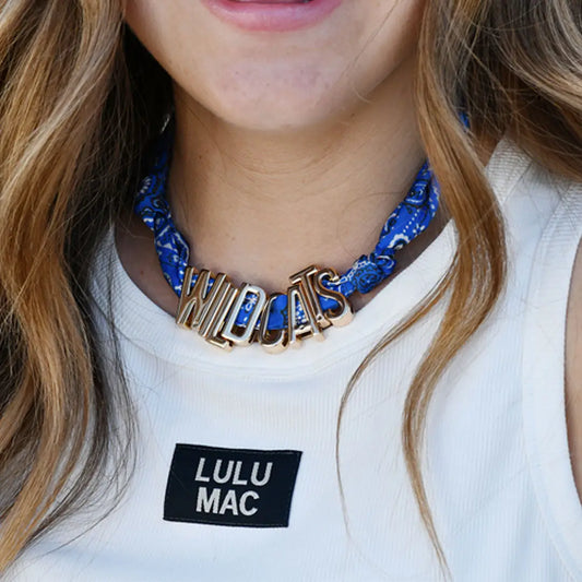 Pre-order Lulu Mac Charm Scarf Necklace - Wildcats