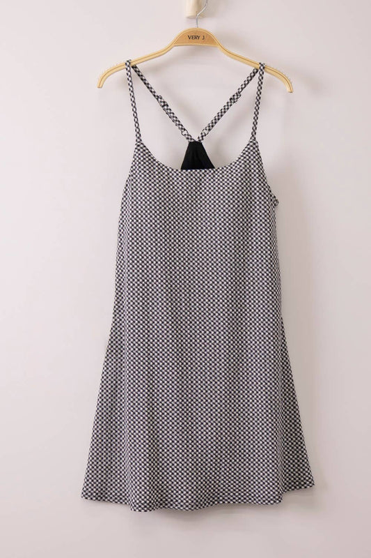 Textured Checkered Knit Tennis Dress