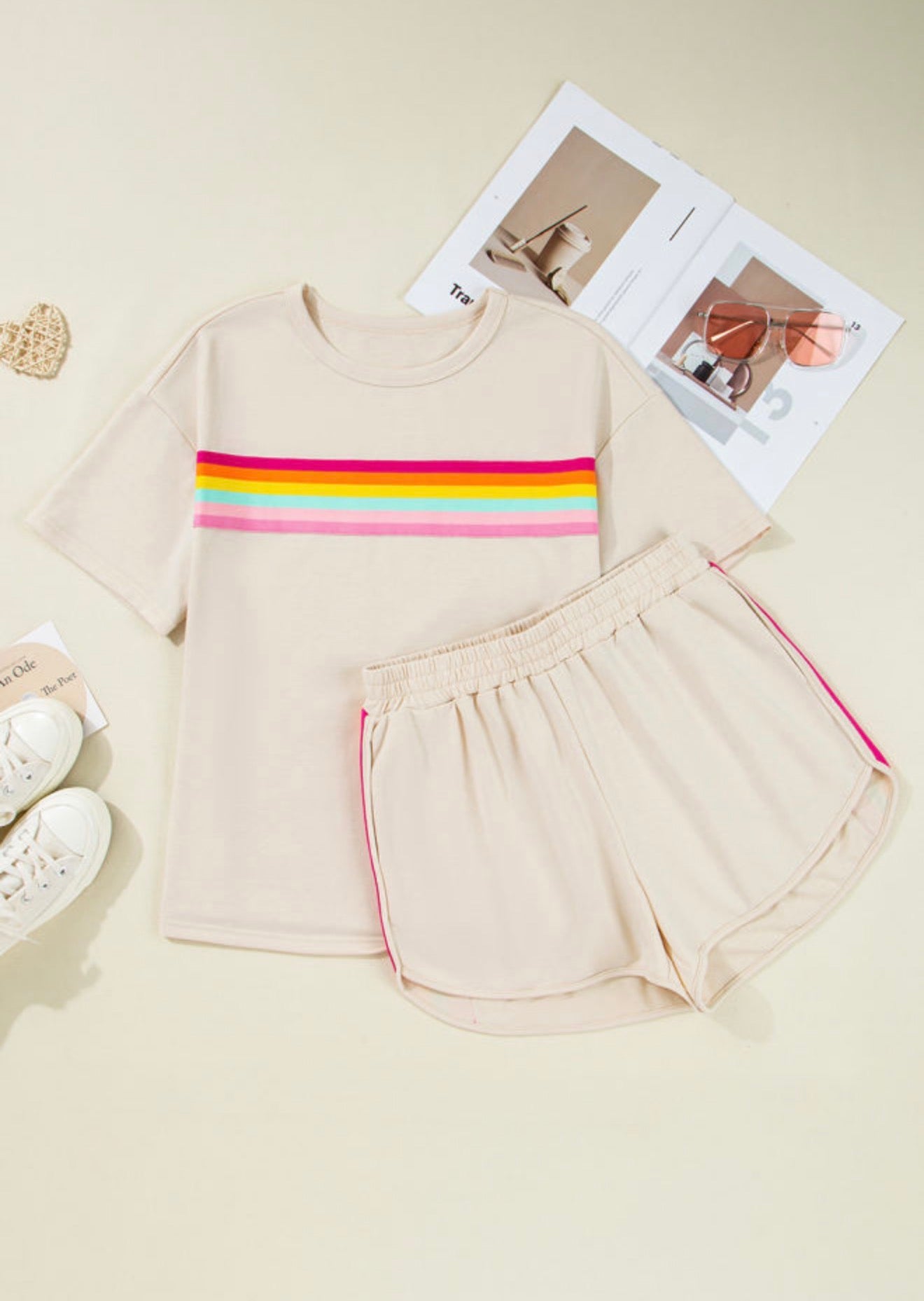 Taupe Stripe Set