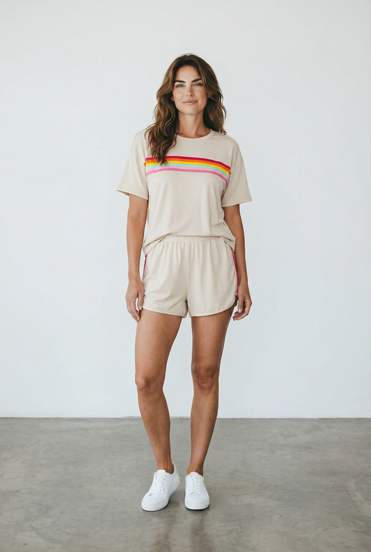 Taupe Stripe Set