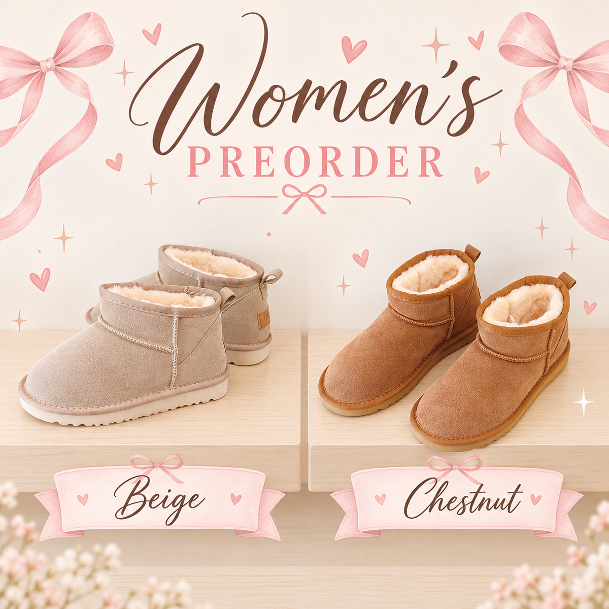 Preorder Women's Mini Booties (eta 4weeks) (Copy)