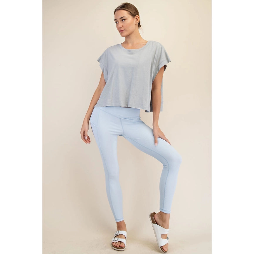 Open to Bloom Cotton Top - Light Gray