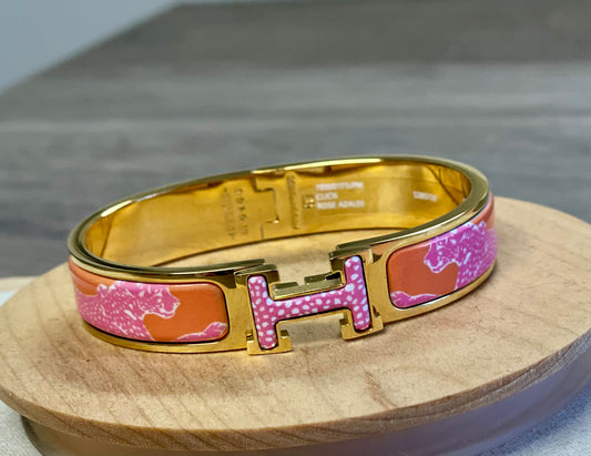 PINK AND ORANGE JAG BRACELET