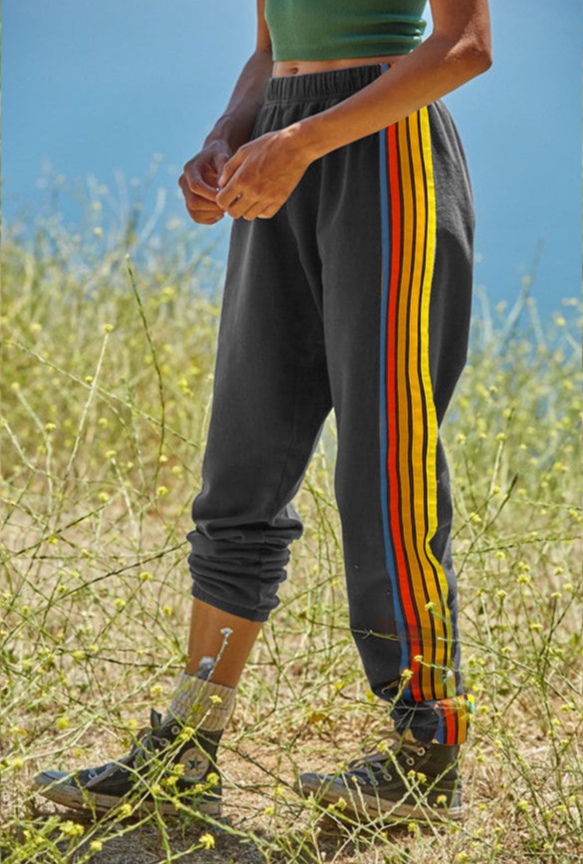 Stripe Cotton Sweatpants