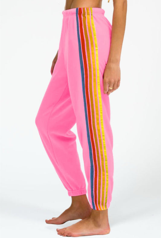 Stripe Cotton Sweatpants