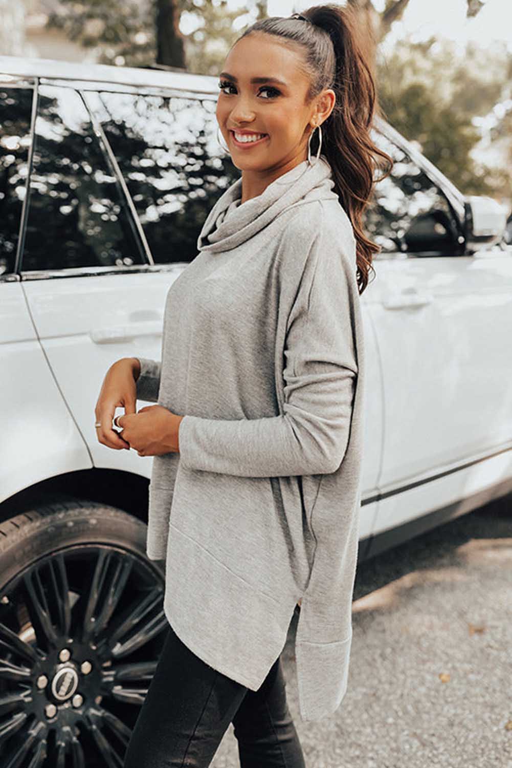 Gray Shift Tunic Top