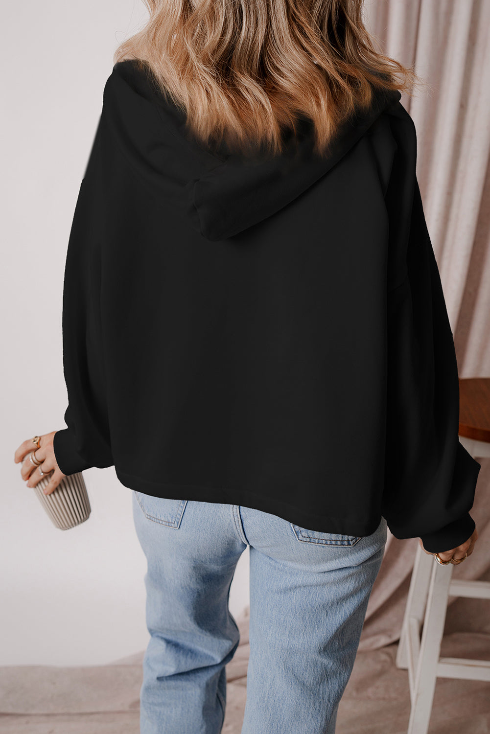 Black Fleece Lined Hoodie