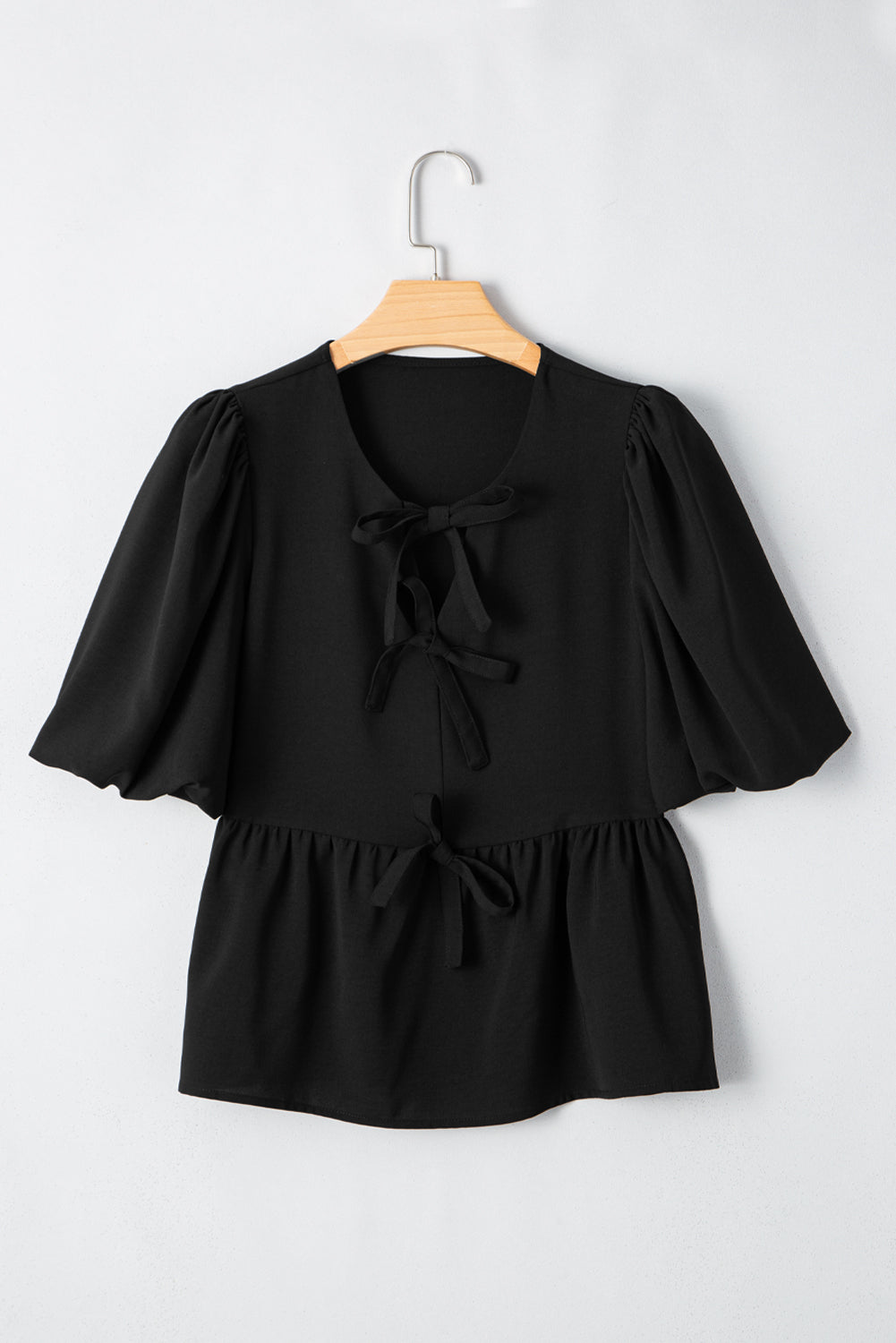 Black Bow Knot Peplum