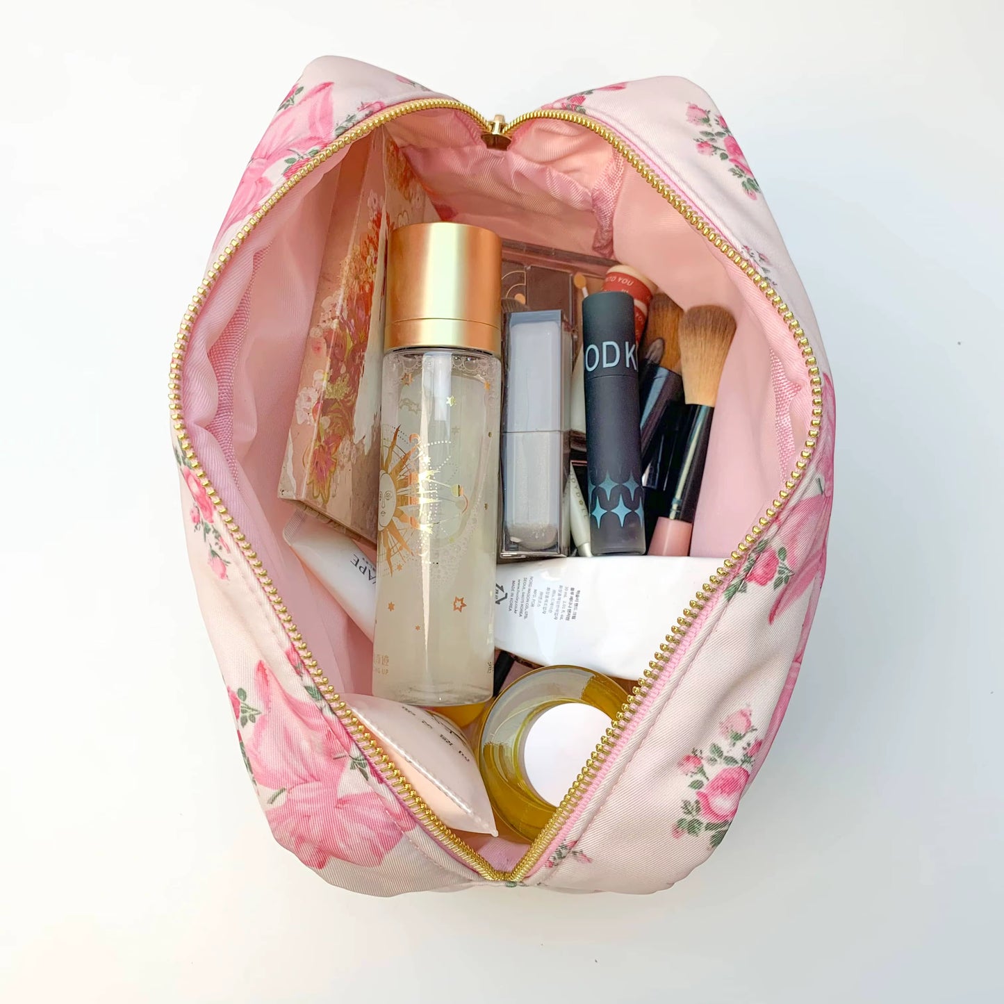 Pre-order 4PC Nylon Cosmetic Bags - Floral Pink