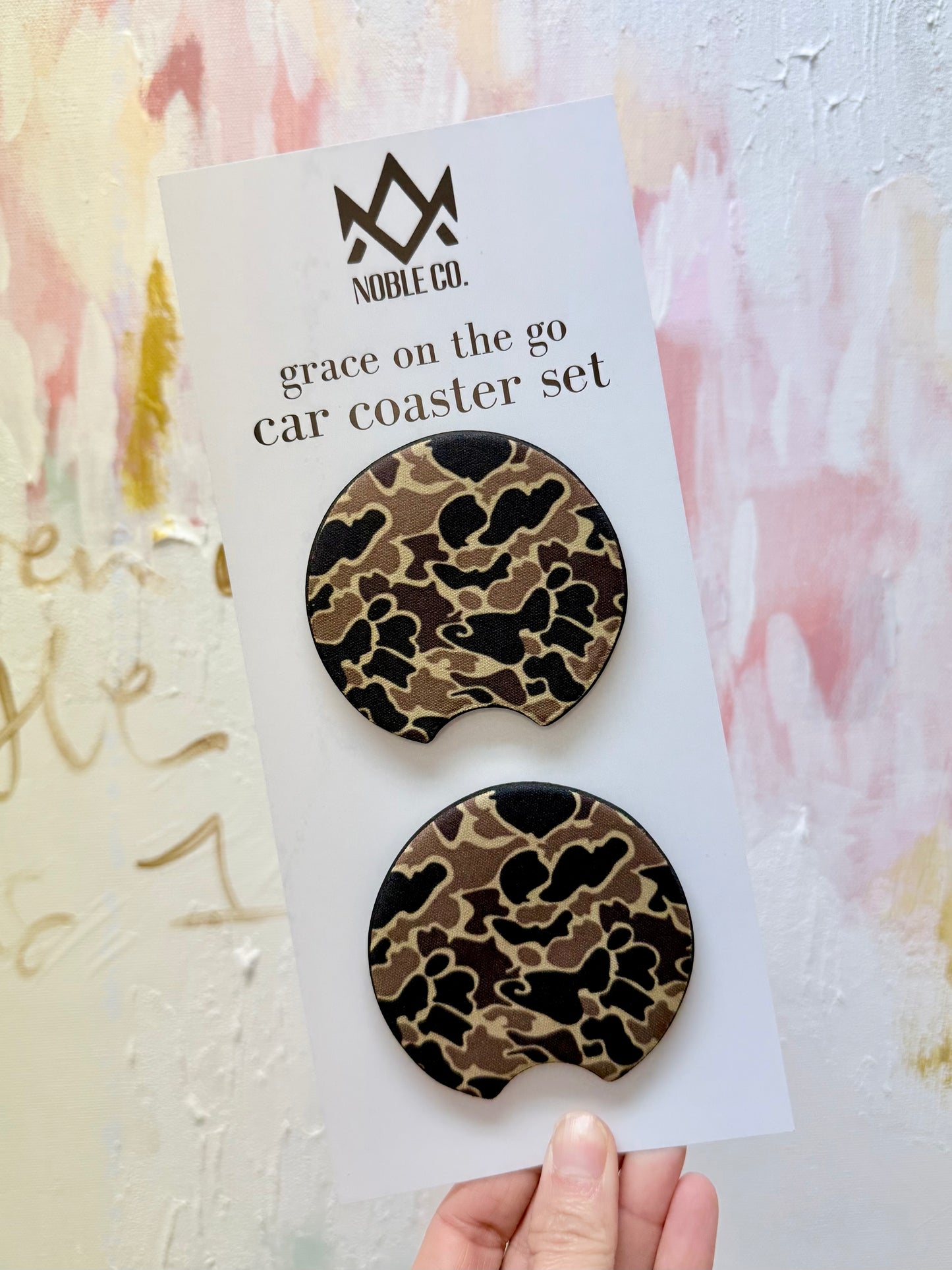 Grace On The Go Car Coaster Set - Old School Camo