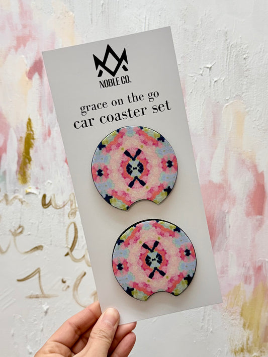 Grace On The Go Car Coaster Set - Fun Abstract