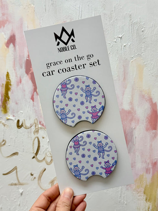 Grace On The Go Car Coaster Set - Cheer Monkey