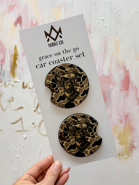 Grace On The Go Car Coaster Set - Old School Camo | Buck