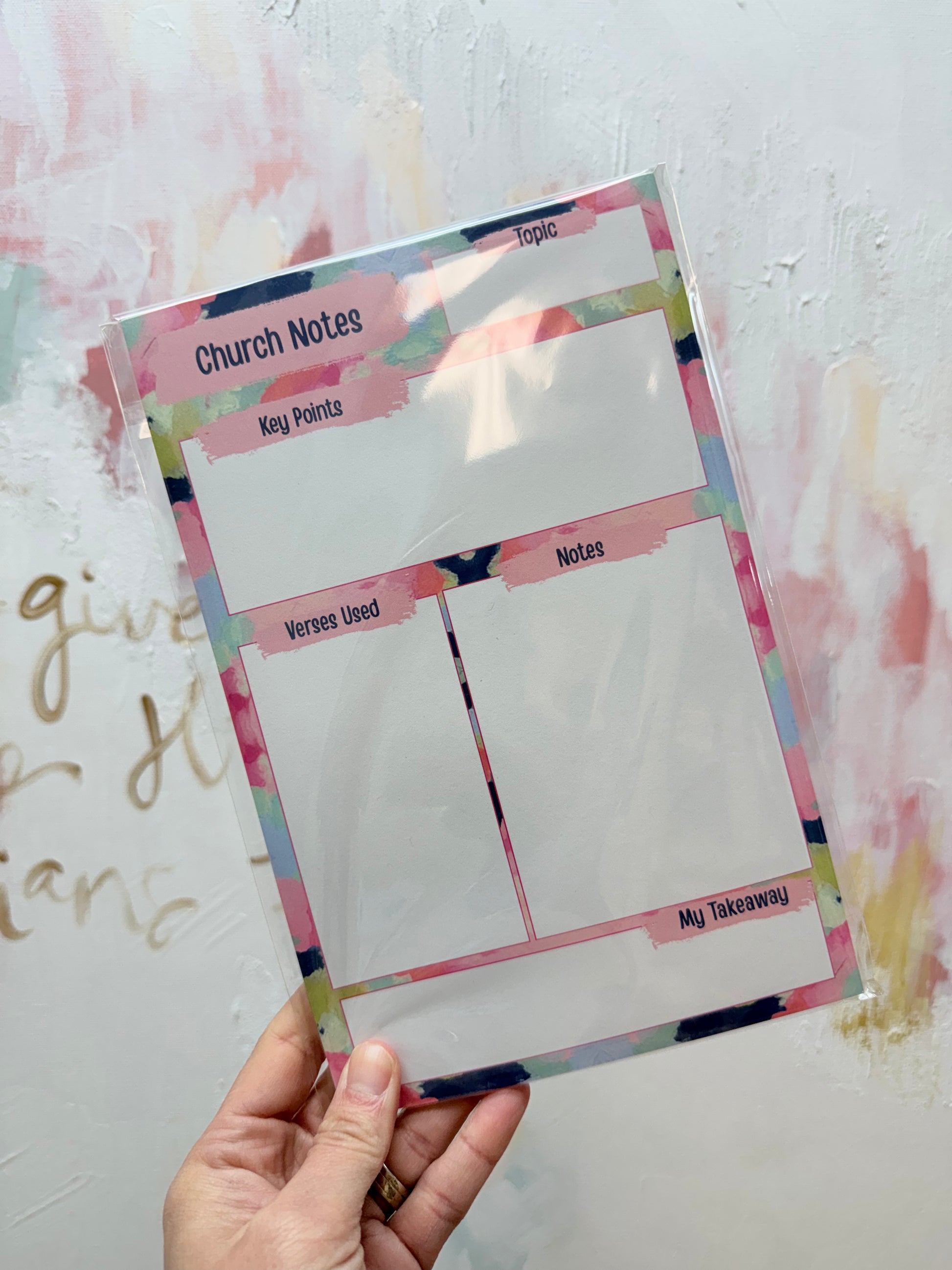Handwritten Notes Church Church Notes Notepad | Large - Abstract – Deals with Adella's
