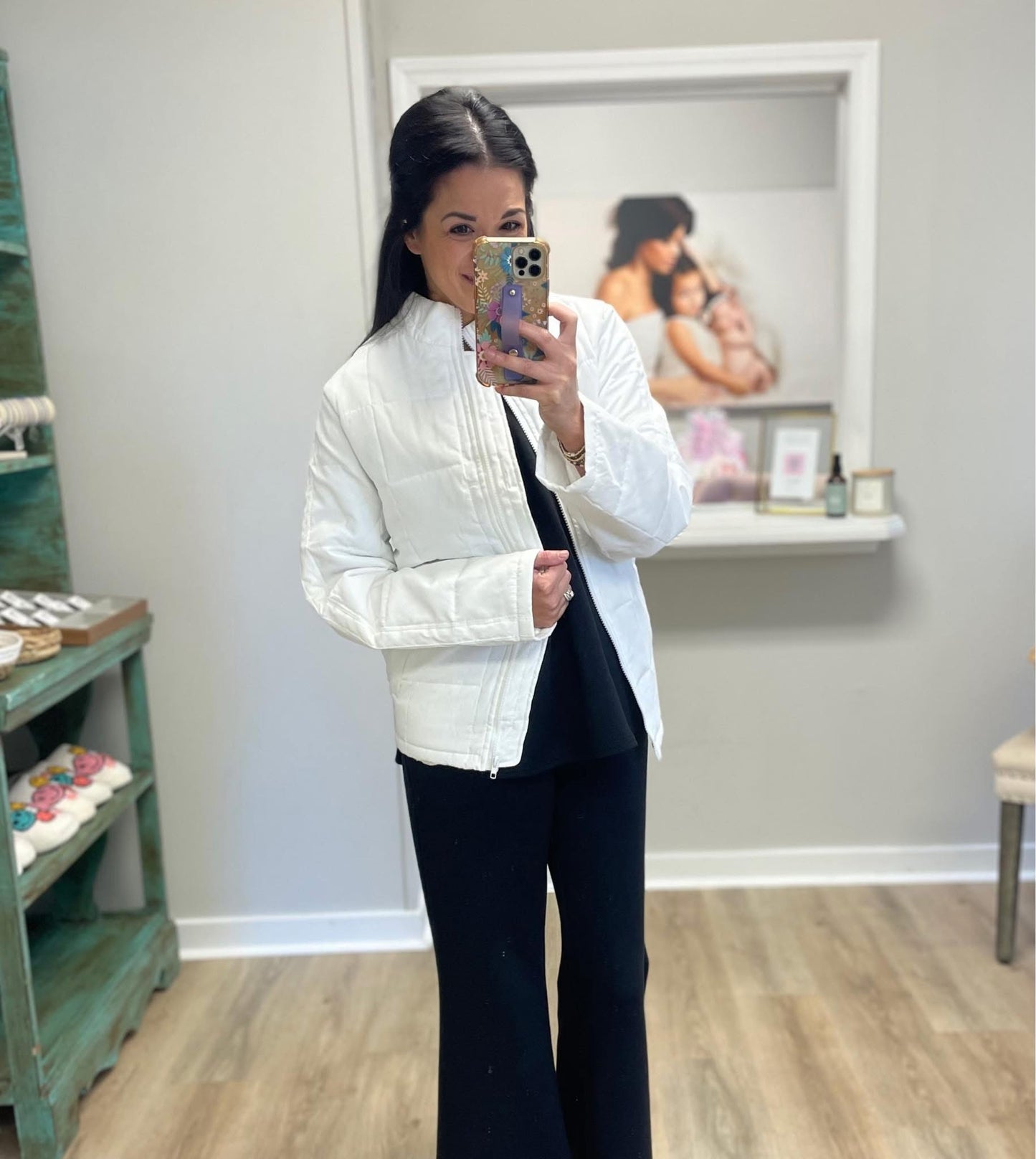 White Cozy Quilted Jacket