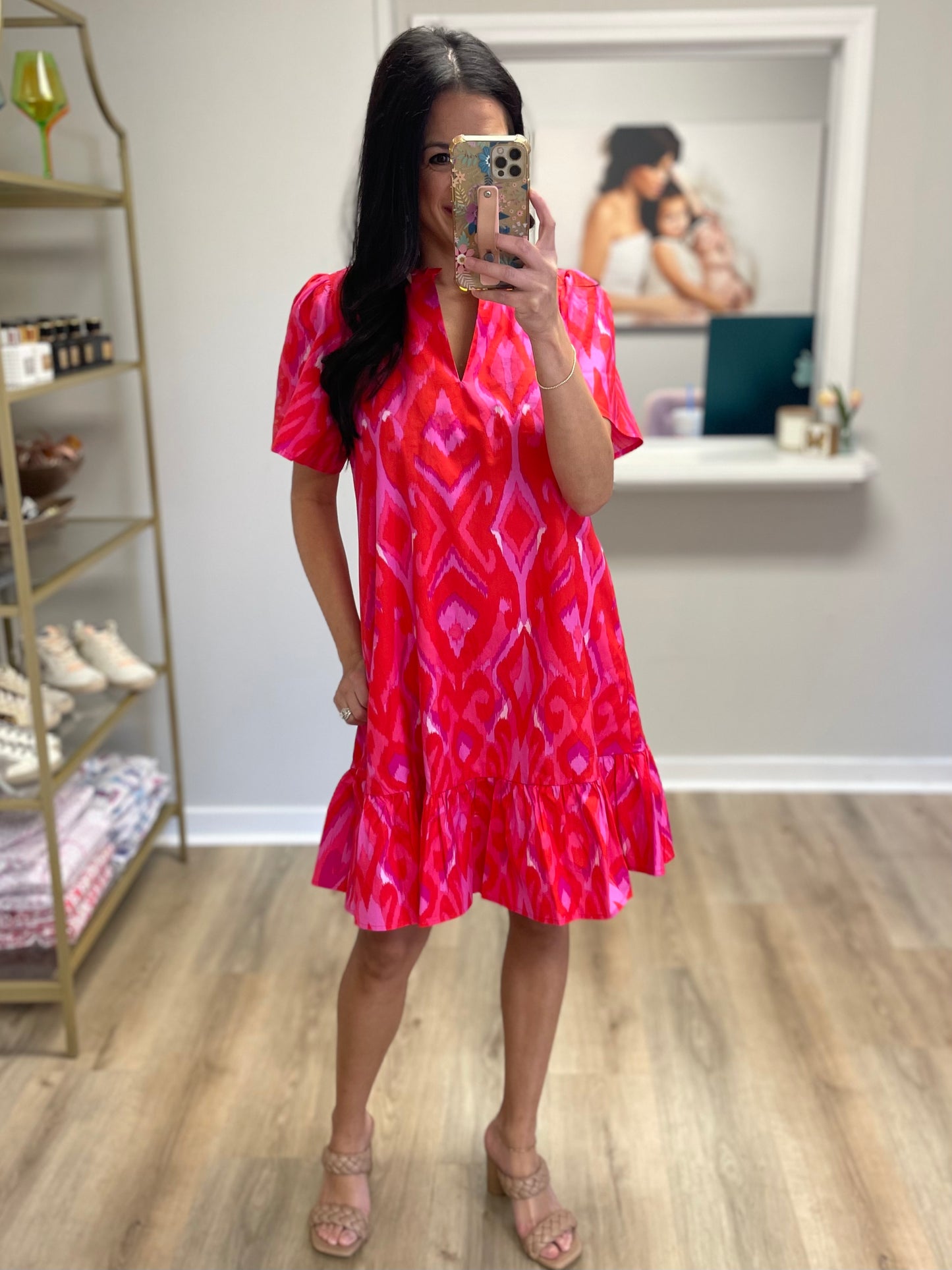 Blevin Ikat Celeste Mini Dress