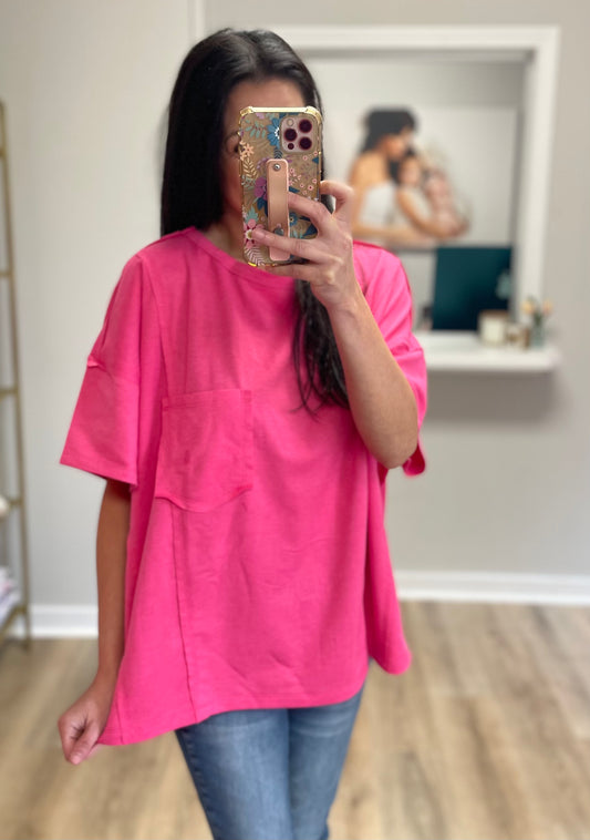 Bright Pink Oversized Tee