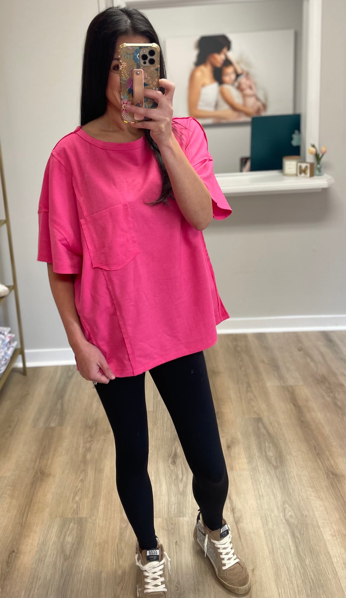 Bright Pink Oversized Tee