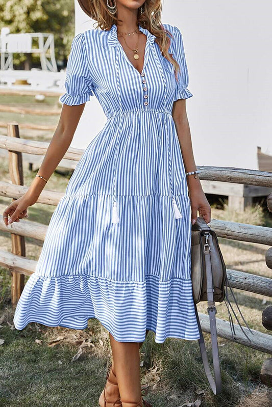 Sweet Carolina Striped Midi Dress