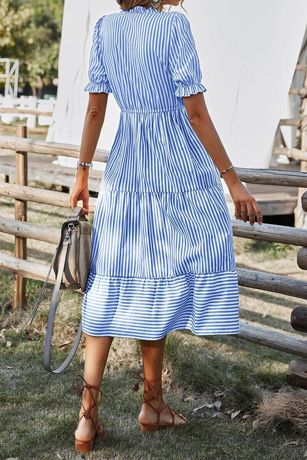 Sweet Carolina Striped Midi Dress