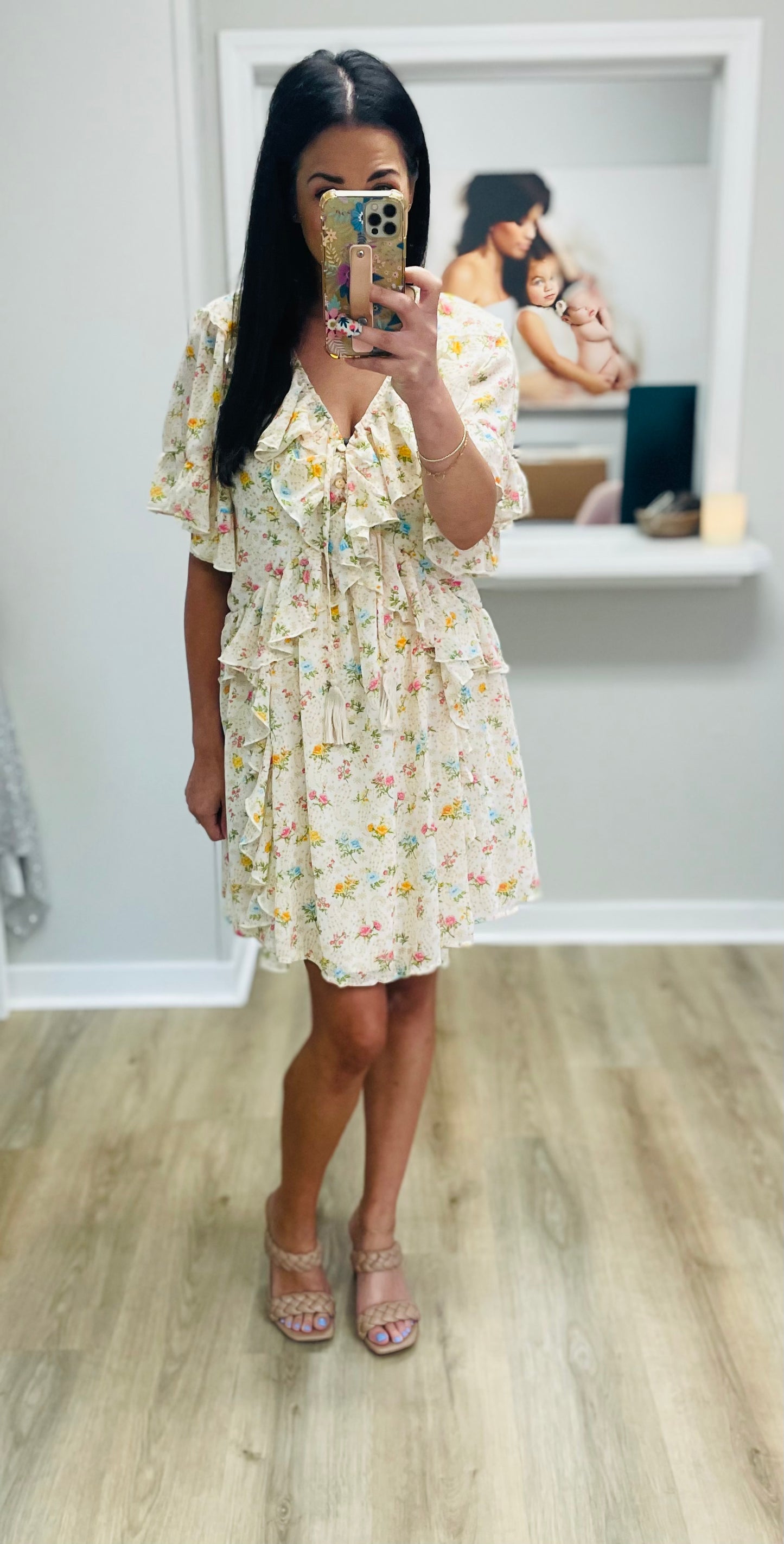Flower Child Boho Ruffle Dress
