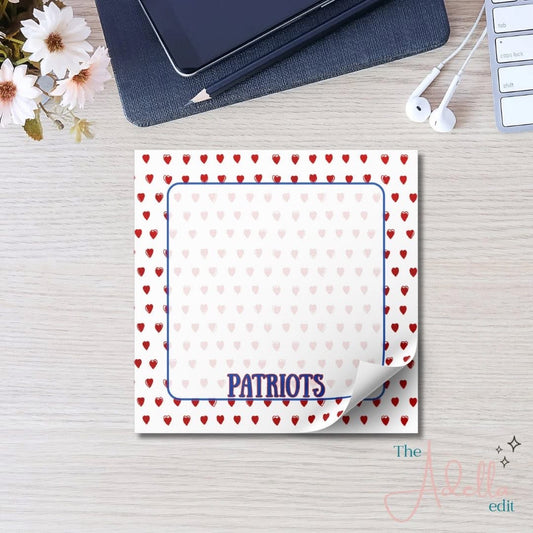 Patriots Red Hearts with Blue Notepad