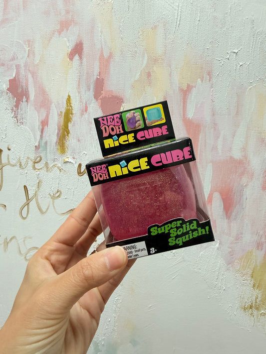Glitter Cube Squishy - Pink