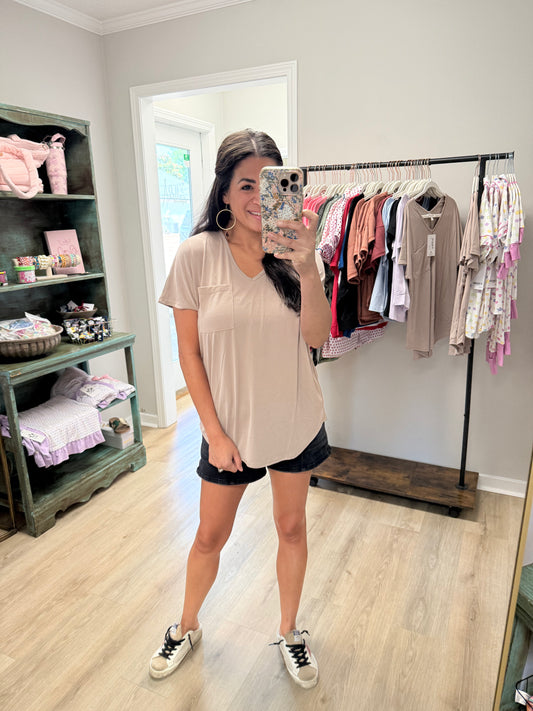 Taupe Pocket Tee