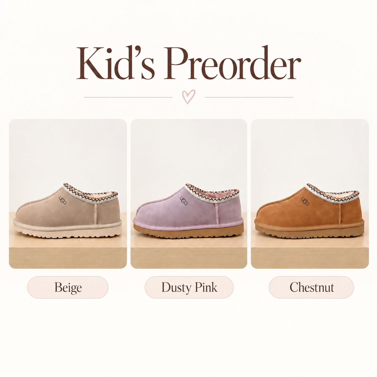 Preorder Kids Tas. Slippers (eta 4weeks)