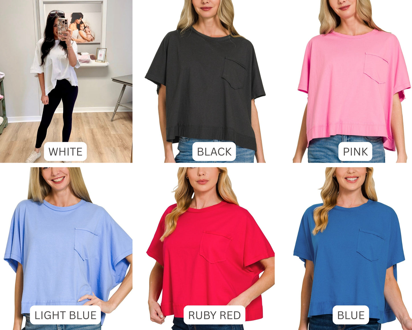 Oversized Boxy Tee - 6 colors