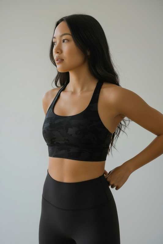 Pre-order Noble Co. Worthy Sports Bra - Black Camo