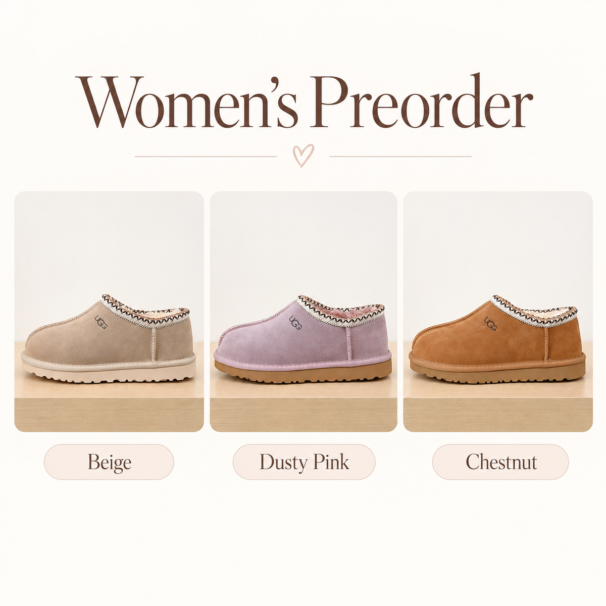 Preorder Women's Tas. Slippers (eta 4weeks)