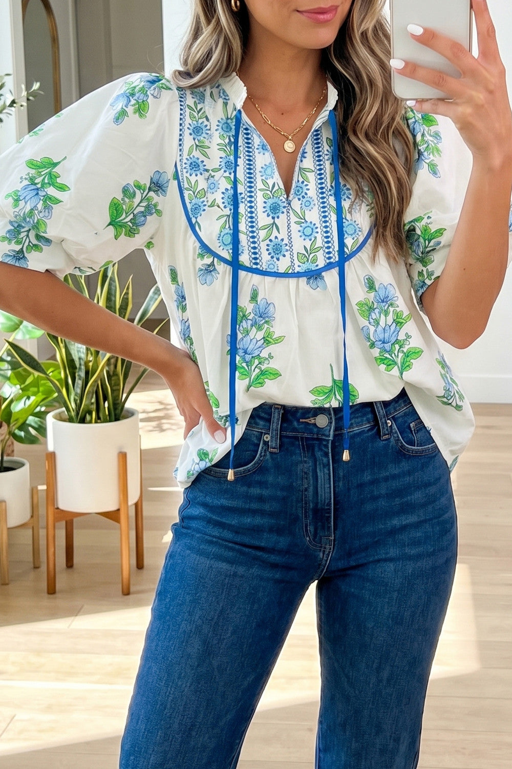 Pre-order Blue Floral Top