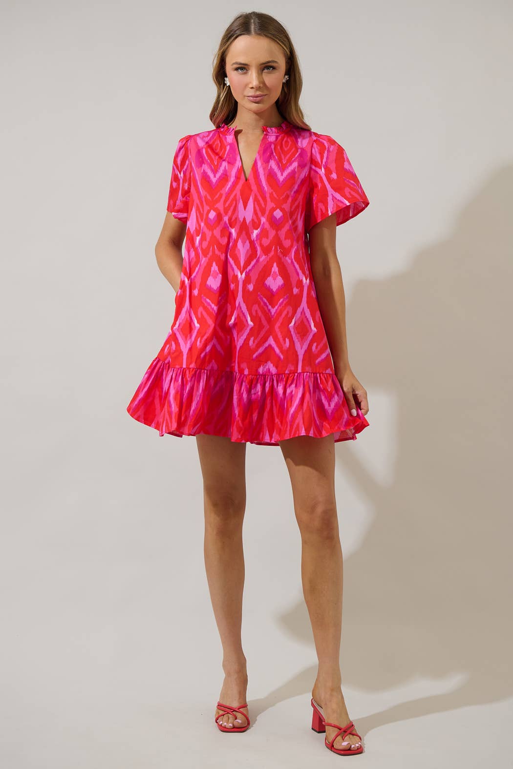 Blevin Ikat Celeste Mini Dress