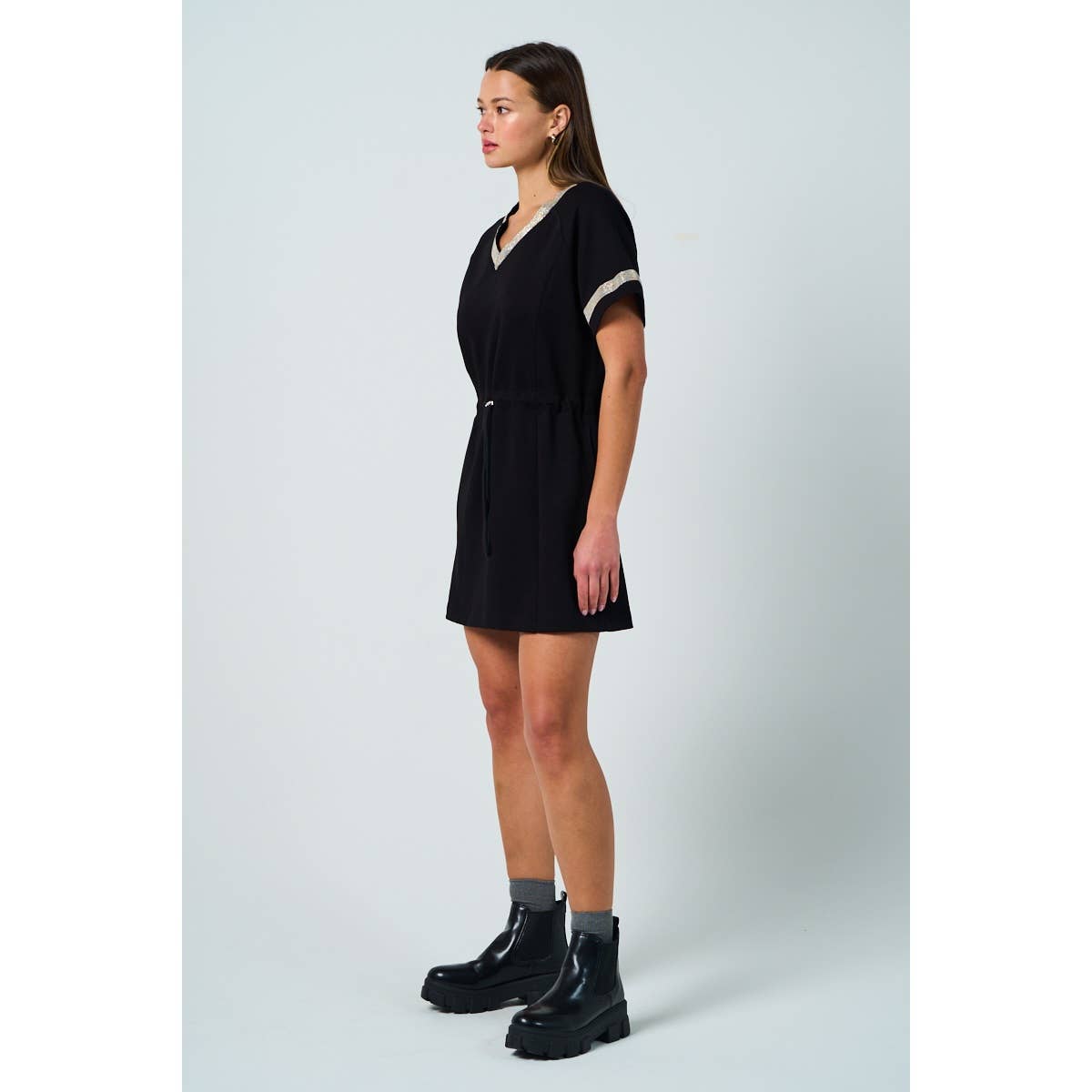 Silver Trim Knit Dress