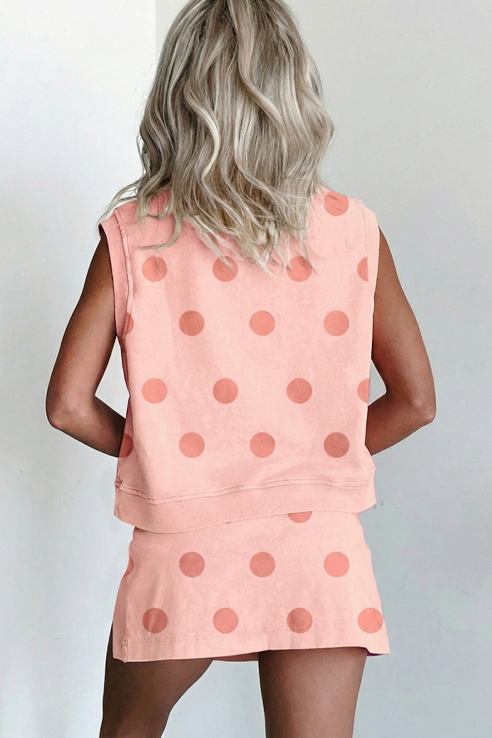 Pre-order Classic Charm Polka Dot Skort Set - Pink
