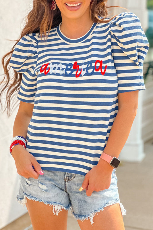 America Puff Sleeve Top