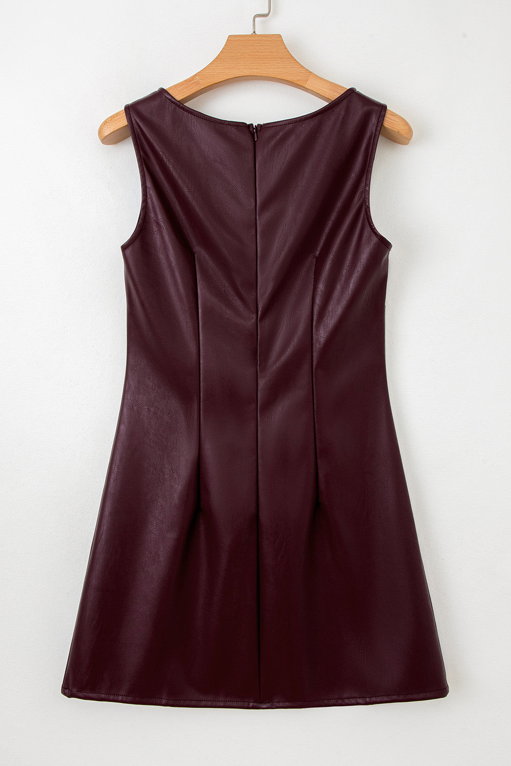 Pre-Order Dark Maroon Vegan Leather Mini Dress